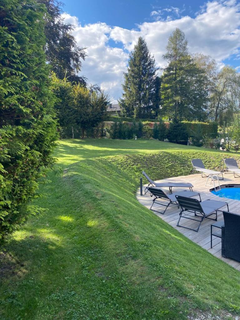Appartement Moderne Avec Terrasse Et Piscine A Chatel Sur Bex Bagian luar foto
